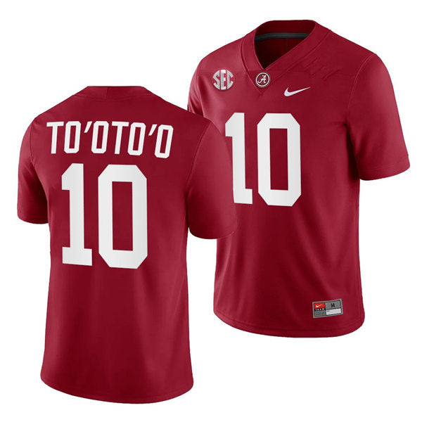 Men's #10 Henry To'oTo'o Alabama Crimson Tide Football Jersey