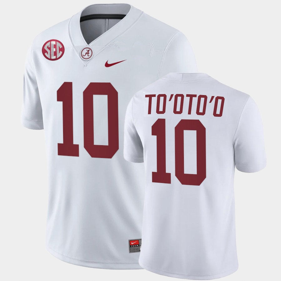 Men's #10 Henry To'oTo'o Alabama Crimson Tide Football Jersey