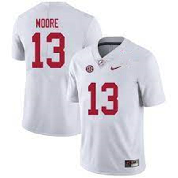 Men's #13  Malachi Moore Alabama Crimson Tide Football Jersey