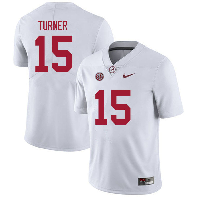 Men's #15 Dallas Turner Alabama Crimson Tide Football Jersey