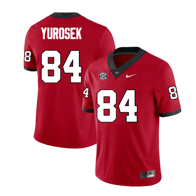 Men's #84 Benjamin Yurosek Georgia Bulldogs Football Jersey