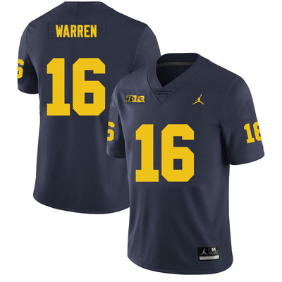 Men’s #16 Davis Warren Michigan Wolverines Football Jersey