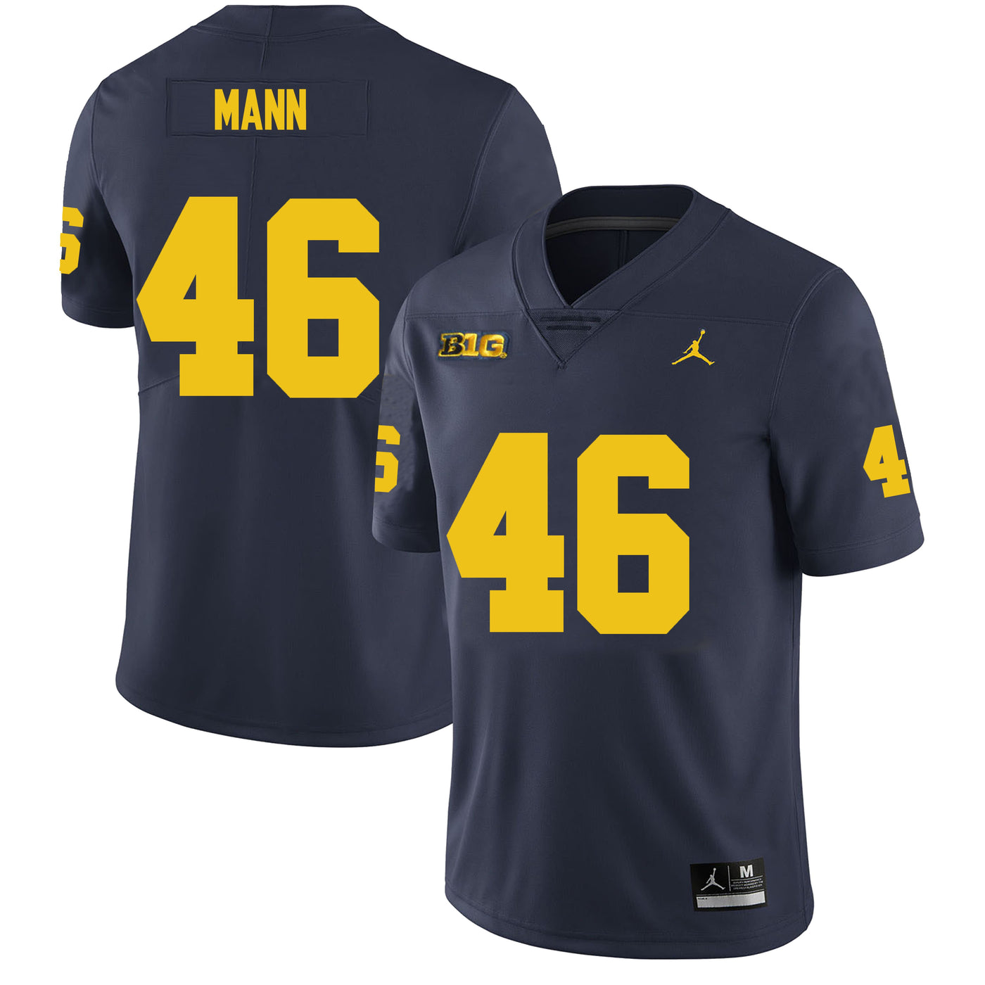 Men’s  #46 Brandon Mann Michigan Wolverines Football Jersey