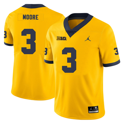Men’s  #3 Sherrone Moore Michigan Wolverines Football Jersey