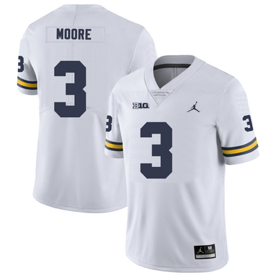 Men’s  #3 Sherrone Moore Michigan Wolverines Football Jersey