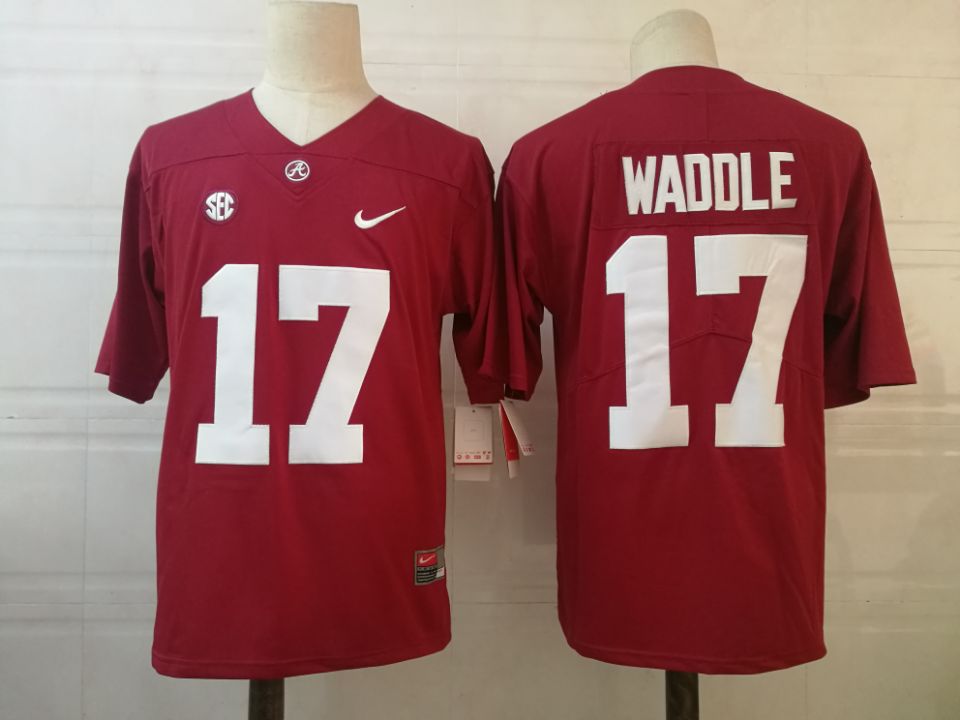 Men's #17 Jaylen Waddle Alabama Crimson Tide Football Jersey