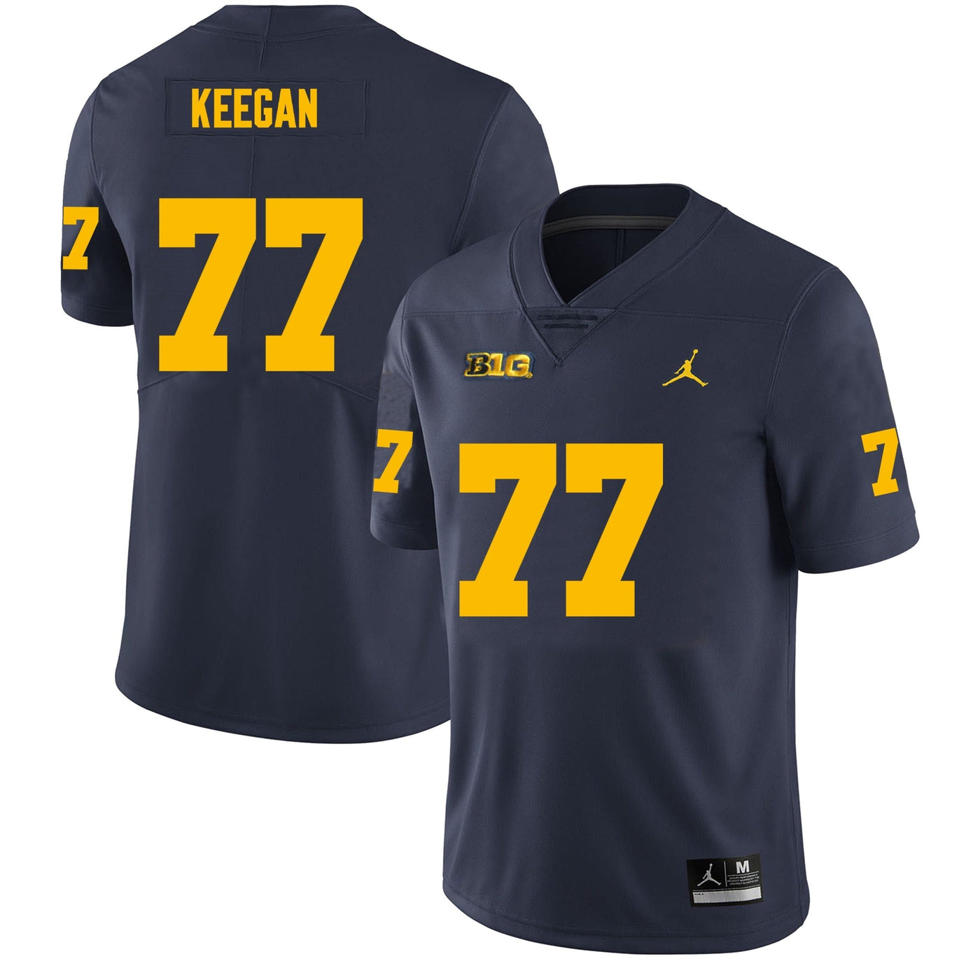 Men’s #77 Trevor Keegan Michigan Wolverines Football Jersey