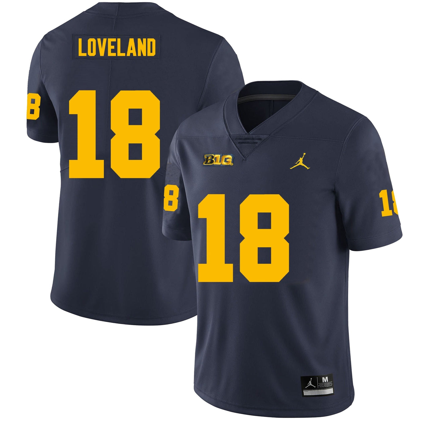 Men’s #18 Colston Loveland Michigan Wolverines Football Jersey