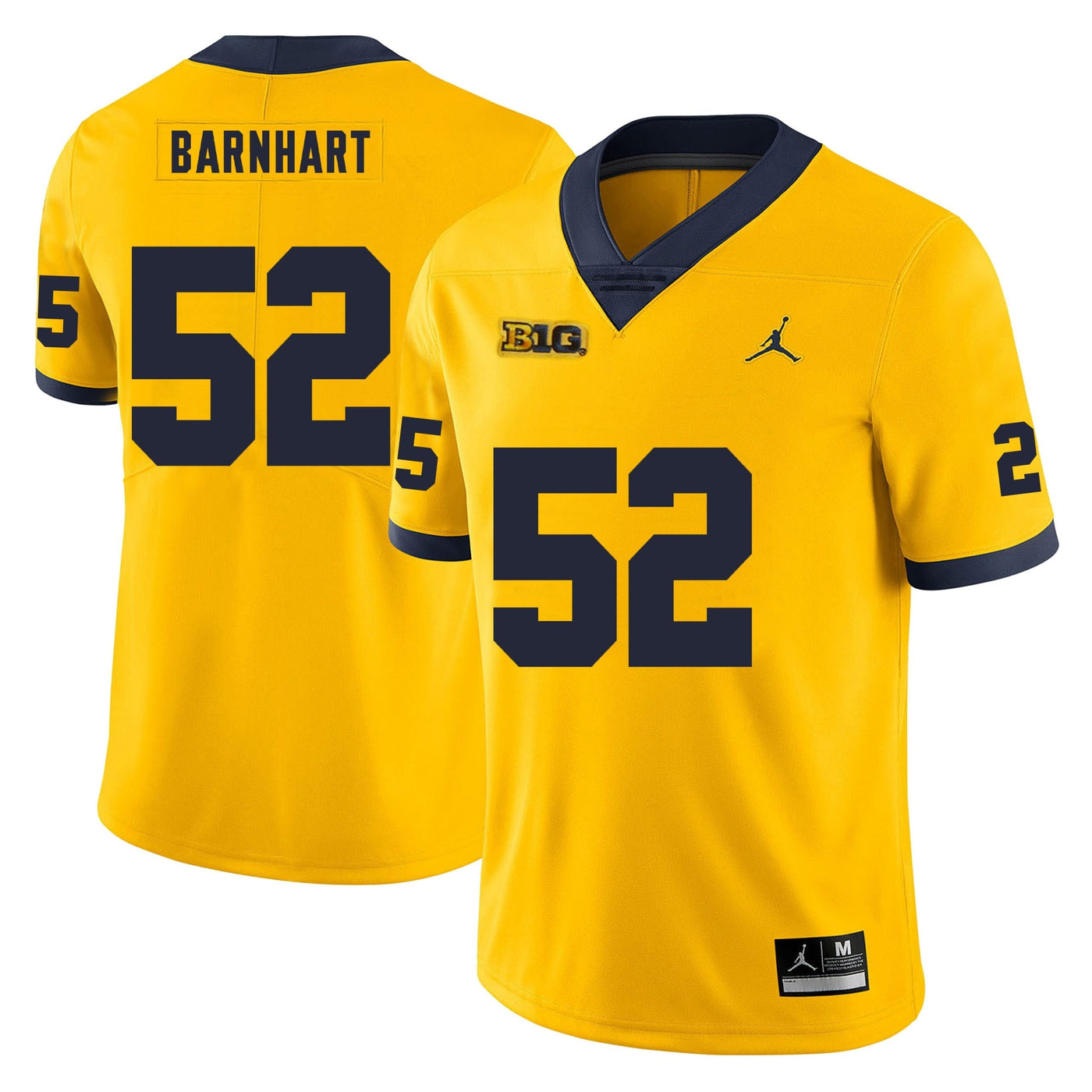 Men’s #52 Karsen Barnhart Michigan Wolverines Football Jersey