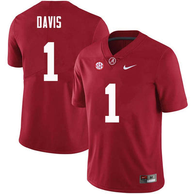 Men's #1 Ben Davis Alabama Crimson Tide Football Jersey
