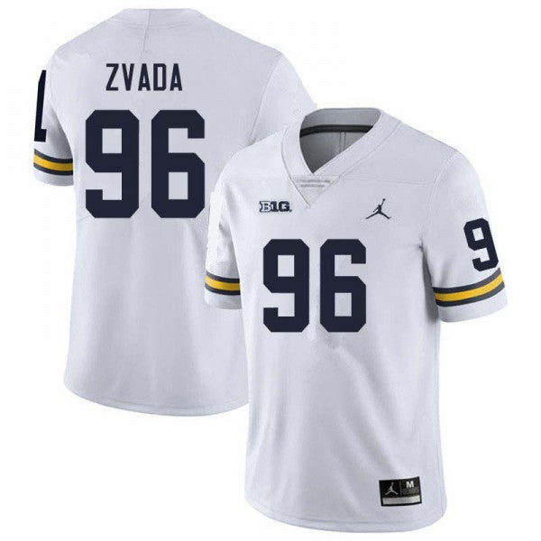 Men’s #96 Dominic Zvada Michigan Wolverines Football Jersey
