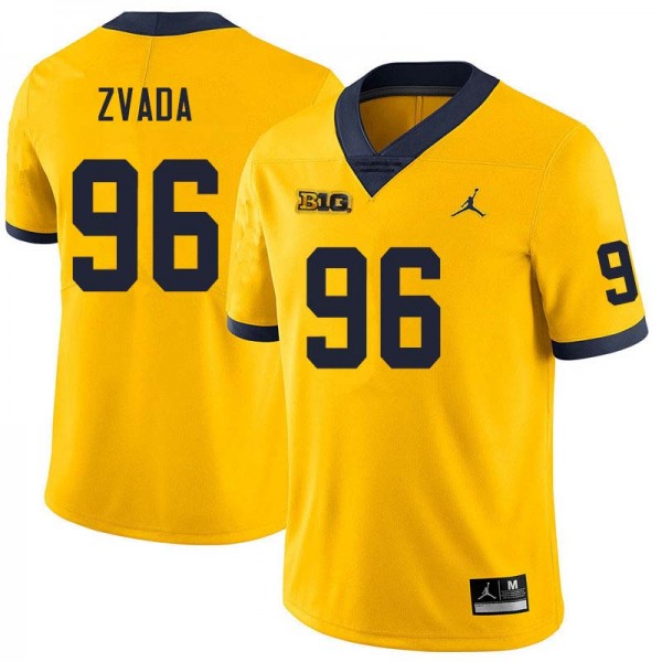 Men’s #96 Dominic Zvada Michigan Wolverines Football Jersey