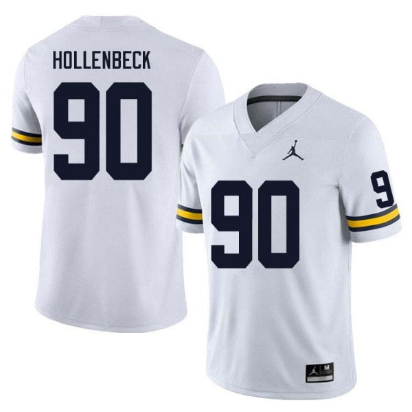 Men’s #90 Hudson Hollenbeck Michigan Wolverines Football Jersey