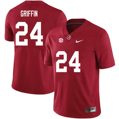 Men's #24 Clark Griffin Alabama Crimson Tide Football Jersey