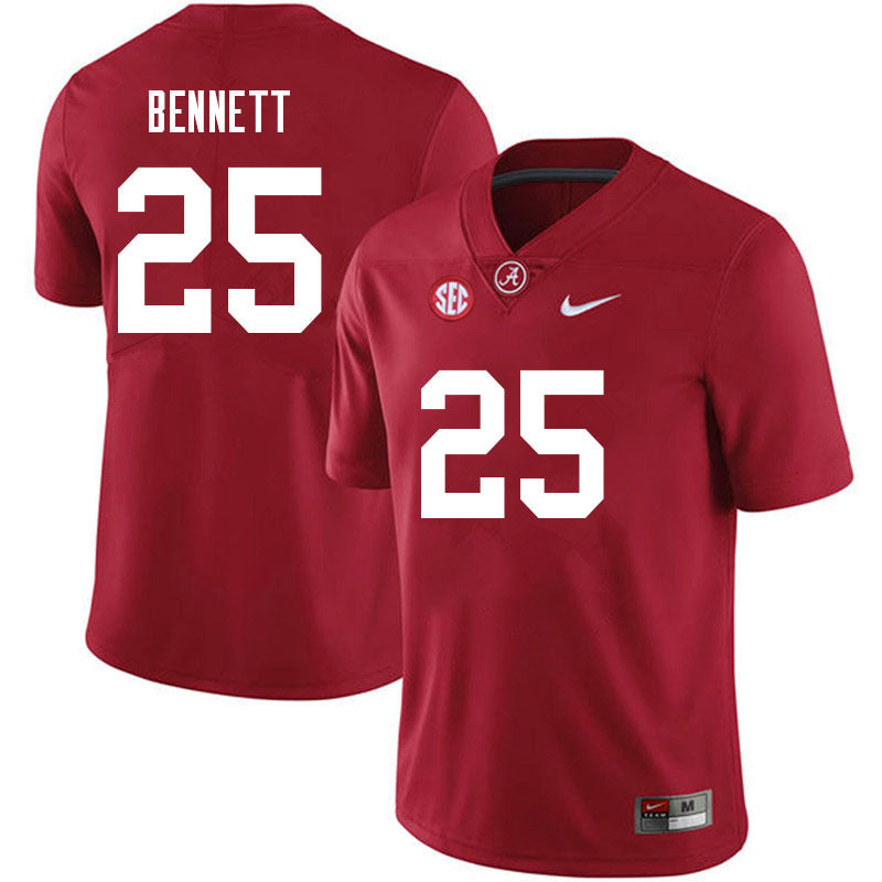 Men's #25 Jonathan Bennett Alabama Crimson Tide Football Jersey