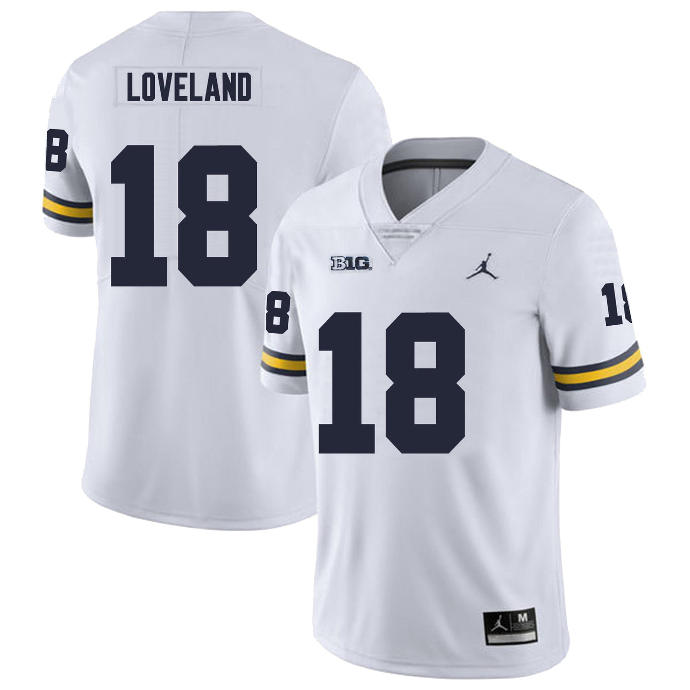 Men’s #18 Colston Loveland Michigan Wolverines Football Jersey