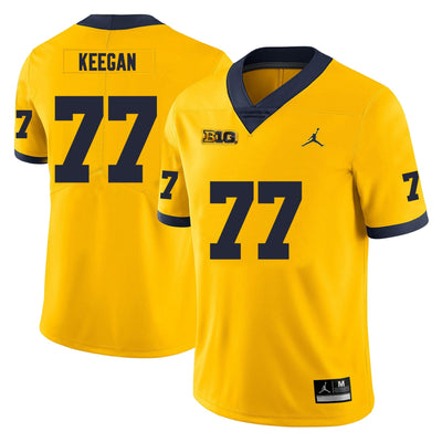 Men’s #77 Trevor Keegan Michigan Wolverines Football Jersey