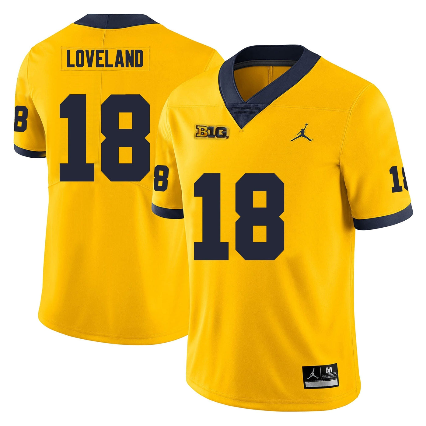 Men’s #18 Colston Loveland Michigan Wolverines Football Jersey