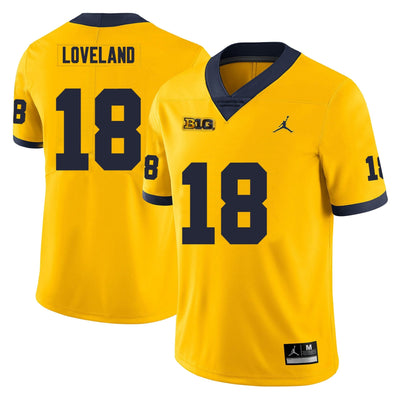 Men’s #18 Colston Loveland Michigan Wolverines Football Jersey