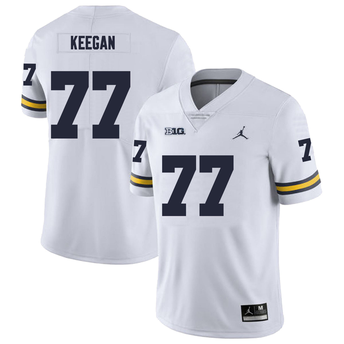 Men’s #77 Trevor Keegan Michigan Wolverines Football Jersey