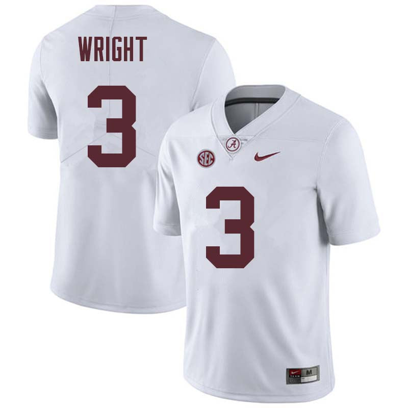 Men's #3 Daniel Wright Alabama Crimson Tide Football Jersey