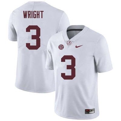 Men's #3 Daniel Wright Alabama Crimson Tide Football Jersey