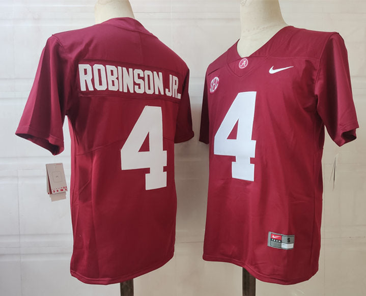 Men's #4Brian Robinson JR. Alabama Crimson Tide Football Jersey