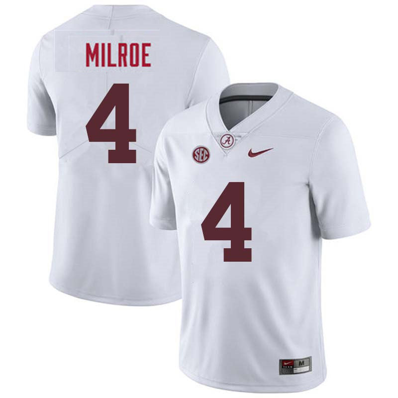 Men's  #4 Jalen Milroe Alabama Crimson Tide Football Jersey
