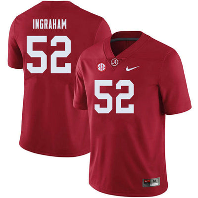 Men's #52 Braylen Ingraham Alabama Crimson Tide Football Jersey