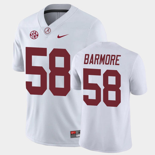 Men's #58 Christian Barmore Alabama Crimson Tide  Football Jersey