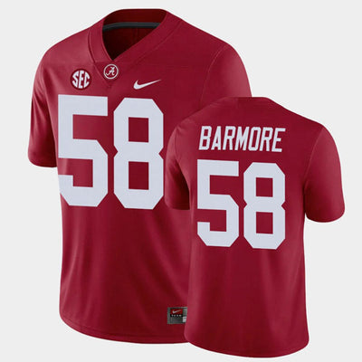 Men's #58 Christian Barmore Alabama Crimson Tide  Football Jersey