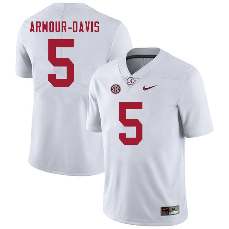 Men's #5 Jalyn Armour-Davis Alabama Crimson Tide Football Jersey