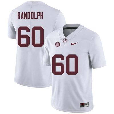 Men's #60 Kendall Randolph Alabama Crimson Tide Football Jersey