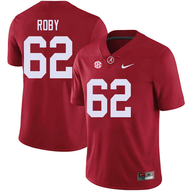 Men's #62 Jackson Roby Alabama Crimson Tide Football Jersey