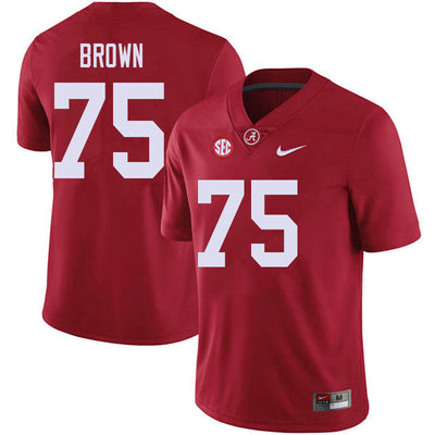 Men's #75 Tommy Brown Alabama Crimson Tide Football Jersey