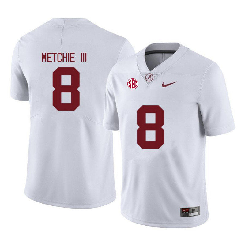 Men's #8 John Metchie III Alabama Crimson Tide Football Jersey