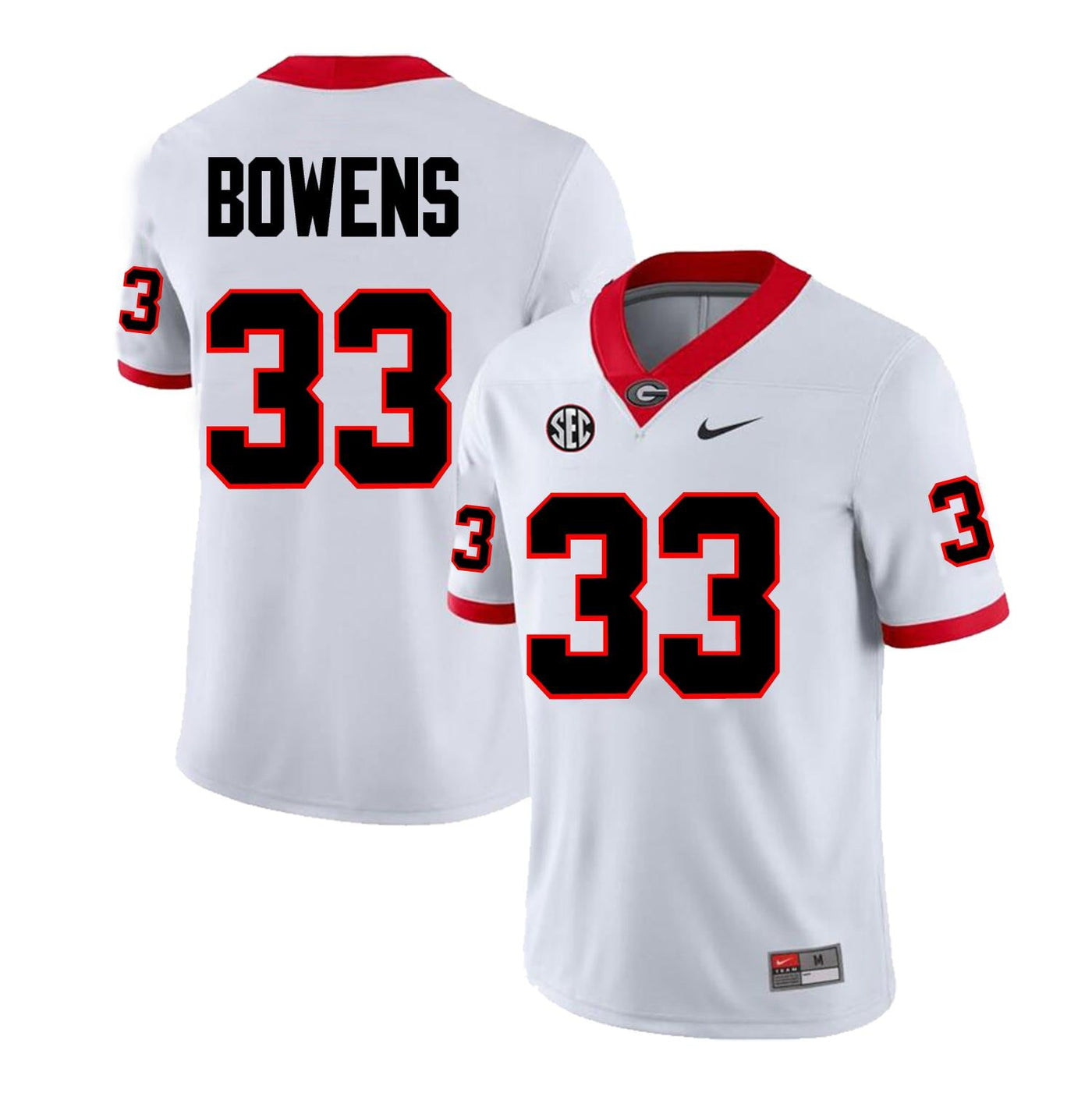 Men's #33 Chauncey Bowens Georgia Bulldog College Football Jersey