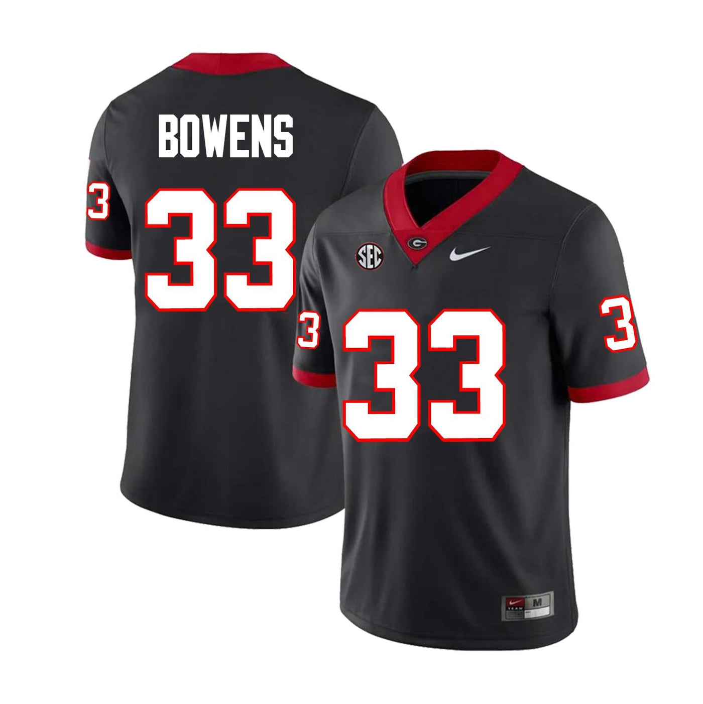 Men's #33 Chauncey Bowens Georgia Bulldog College Football Jersey