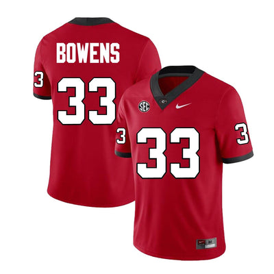 Men's #33 Chauncey Bowens Georgia Bulldog College Football Jersey