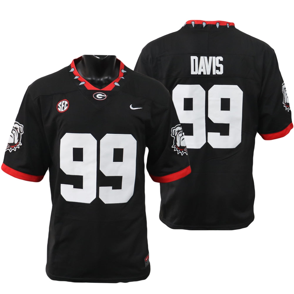 Men's #99 Jordan Davis Georgia Bulldogs Football Jersey