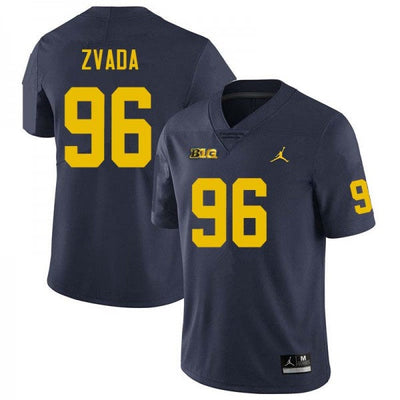 Men’s #96 Dominic Zvada Michigan Wolverines Football Jersey