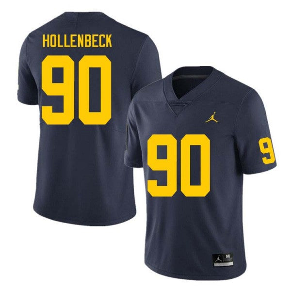 Men’s #90 Hudson Hollenbeck Michigan Wolverines Football Jersey