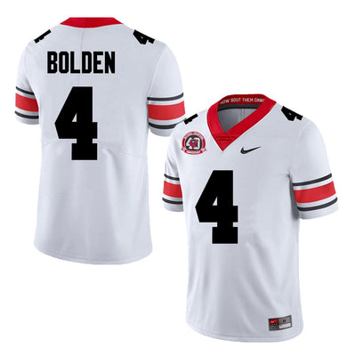Men's #4 KJ Bolden Georgia Bulldogs Football Jersey