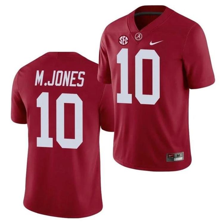 Men's #10 Mac Jones Alabama Crimson Tide Football Jersey