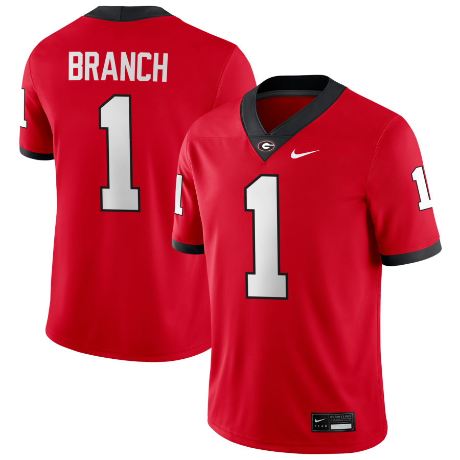 Men’s  #1 Zachariah Branch Georgia Bulldogs Football Jersey