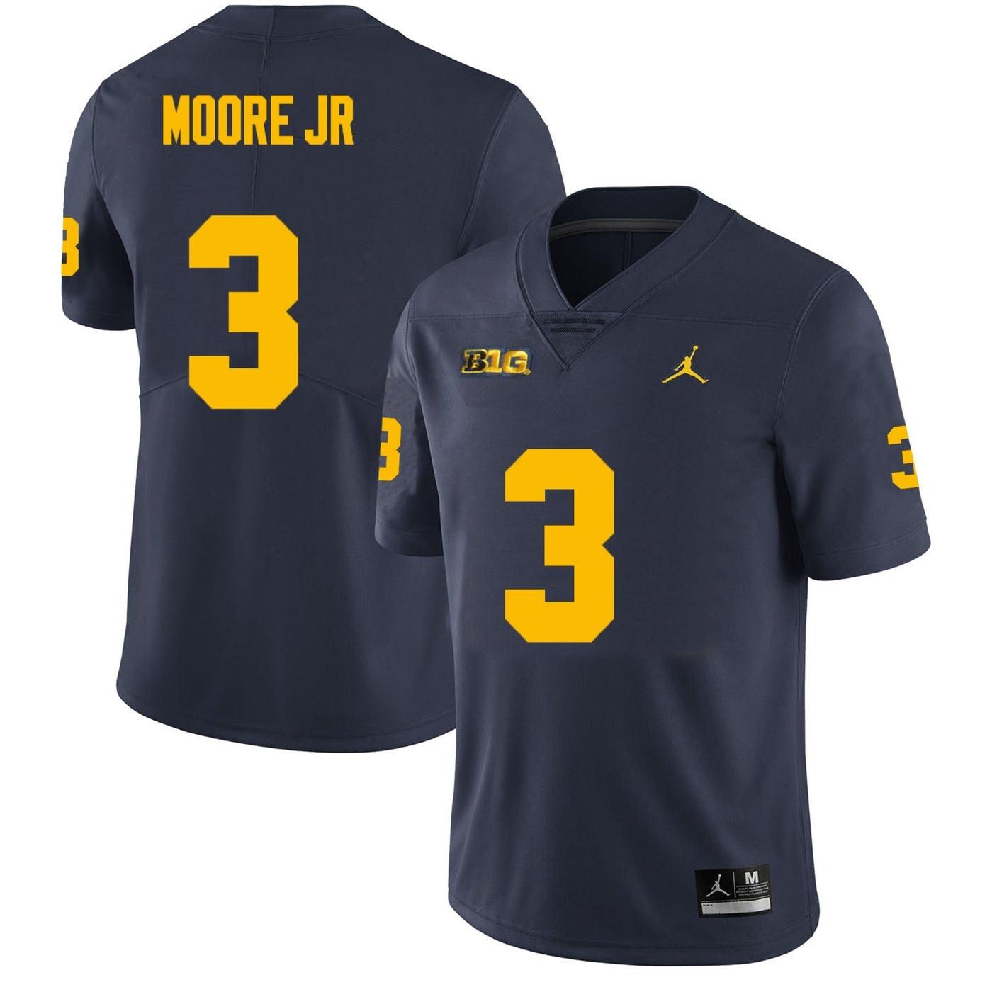 Men’s Michigan Wolverines #3 Fredrick Moore JR Football Jersey