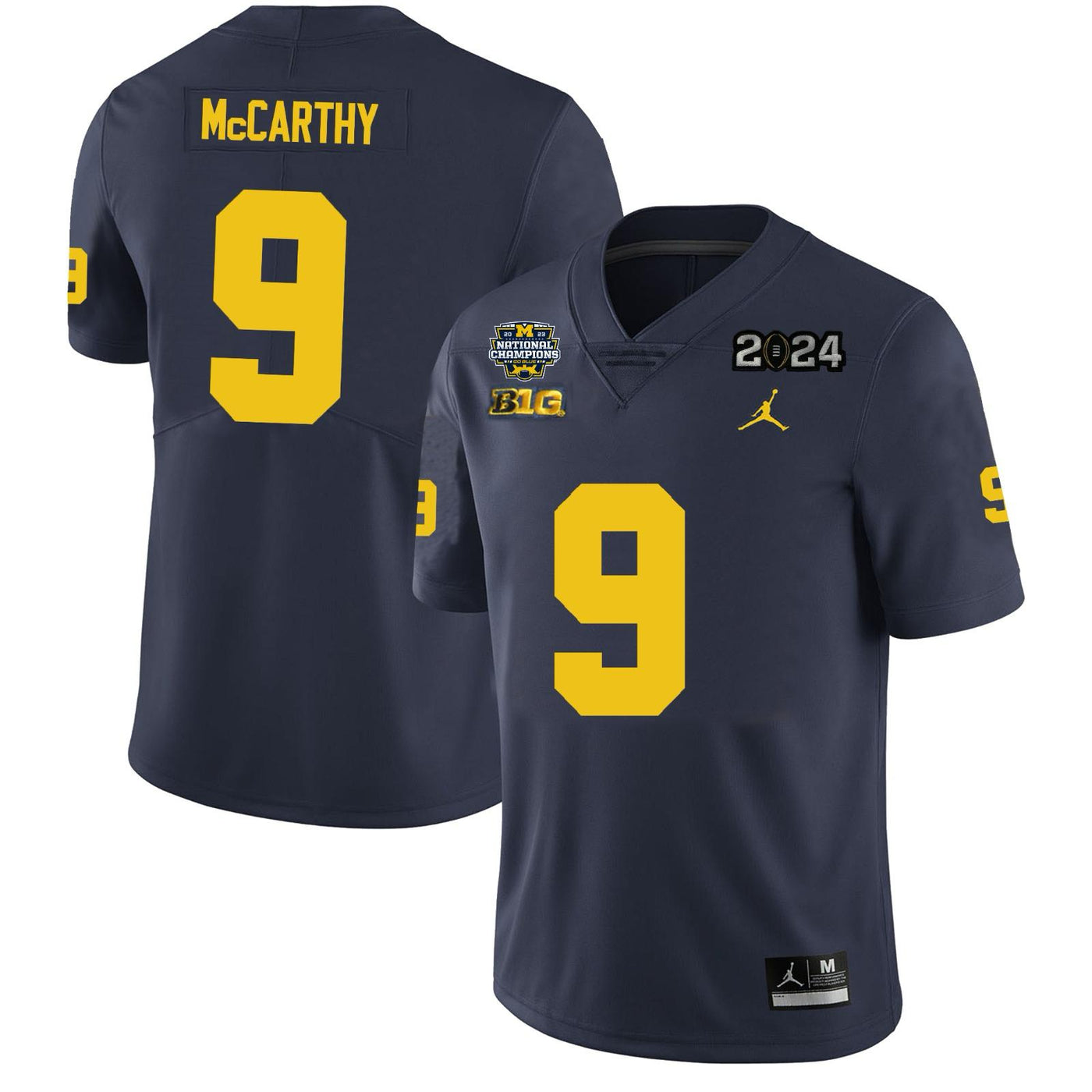 Men’s Michigan Wolverines #9 J.J. McCarthy Football Jersey