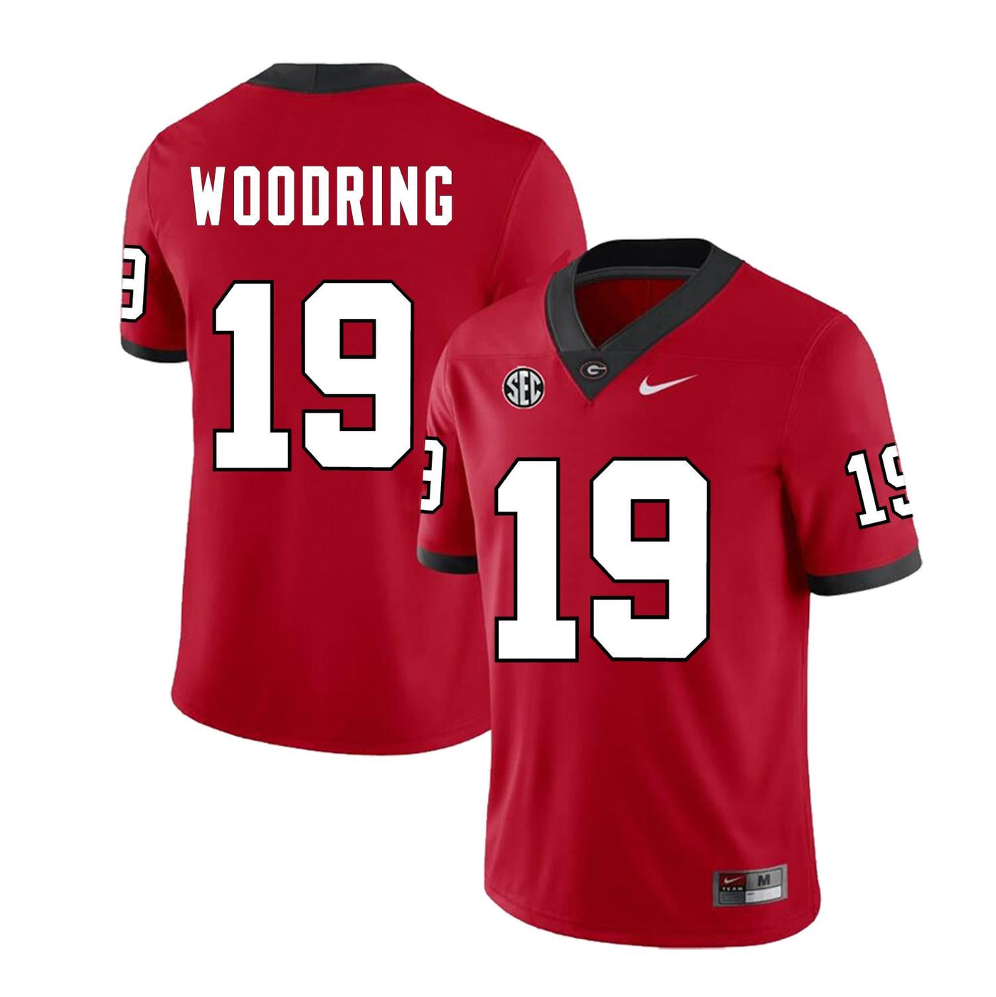 Men's #19 Peyton Woodring Georgia Bulldog College Football Jersey