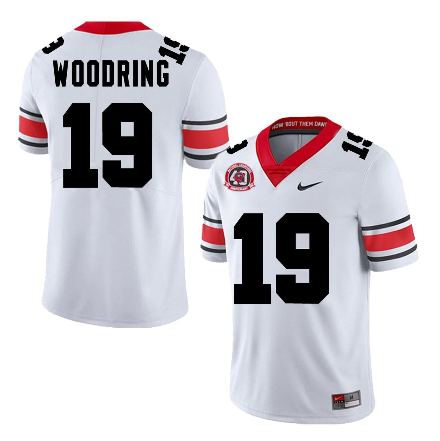Men's #19 Peyton Woodring Georgia Bulldog College Football Jersey