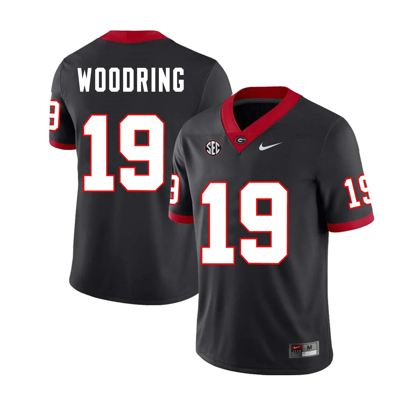 Men's #19 Peyton Woodring Georgia Bulldog College Football Jersey